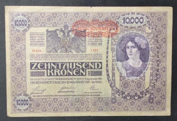 autriche billet de 10000 kronen du 02/11/1918 pick 8