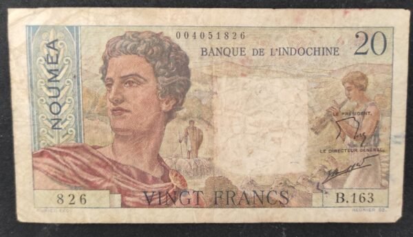nouvelle calédonie 20 francs " nouméa " jeune berger banque de l'indochine o.182 (copie)