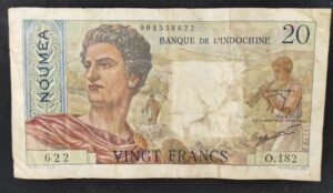 nouvelle calédonie 20 francs " nouméa " jeune berger banque de l'indochine m.154 (copie)