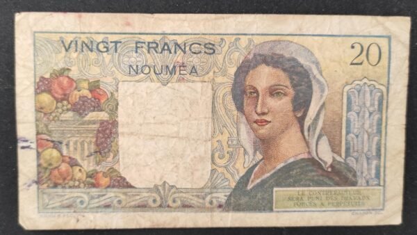 nouvelle calédonie 20 francs " nouméa " jeune berger banque de l'indochine o.182 (copie)