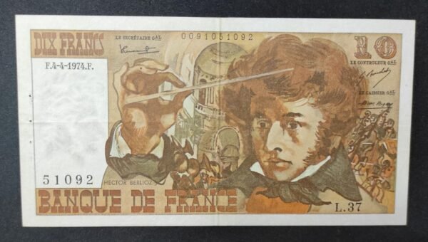 france billet de 10 francs berlioz du 04/04/1974 z.38 ref : f.63/04