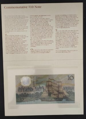 rare australie 10 dollars commémoratif avec encart 1988 pick 49 neuf