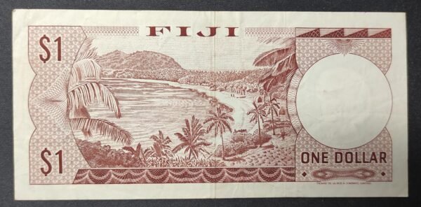 iles fidji pacifique sud, billet de 1 dollar 1974 reine elisabeth ii pick 71