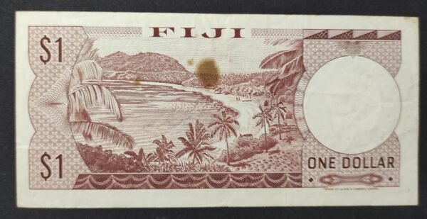 iles fidji pacifique sud, billet de 1 dollar 1974 reine elisabeth ii pick 71