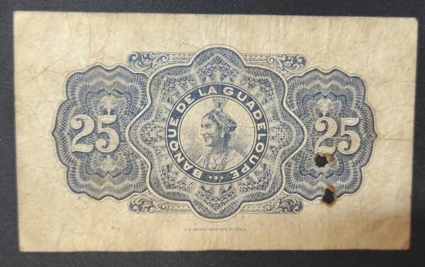 tres rare guadeloupe billet de 25 francs colbert type 1942 pick 22b