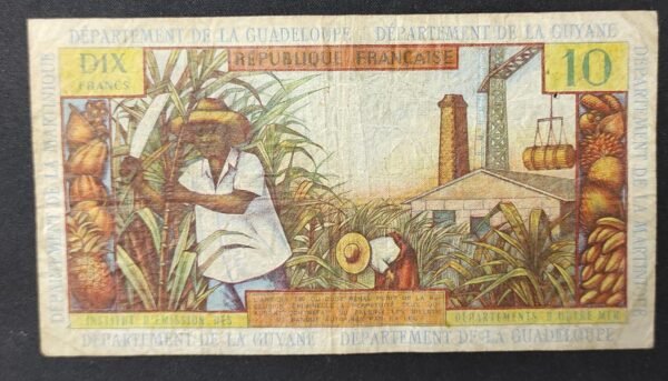 antilles française billet de 10 francs 1964 guadeloupe guyane martinique pick 8 (copie)