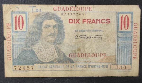 rare guadeloupe billet de 10 francs colbert type 1946 (copie)