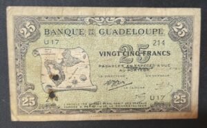 tres rare guadeloupe billet de 25 francs colbert type 1942 pick 22b tres rare guadeloupe billet de 25 francs colbert type 1942 pick 22b