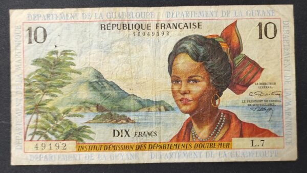 antilles française billet de 10 francs 1964 guadeloupe guyane martinique pick 8 (copie)