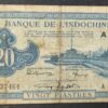 indochine française billet de 20 piastres bleu 1943 pick 65 lettre a