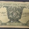 indochine française billet de 50 cents vert nd