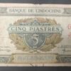 banque de l'indochine billet de 5 piastres vert 2eme émission 1944