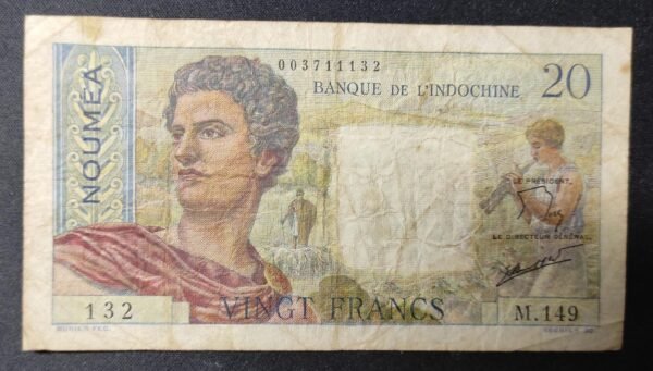 nouvelle calédonie 20 francs " nouméa " jeune berger banque de l'indochine m.154 (copie)