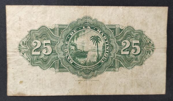 rare martinique billet de 25 francs 1945 pick 17