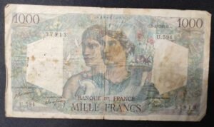 france billet de 1000 francs minerve du 28/08/1945 n.109 ref f.41/28 france billet de 1000 francs minerve du 28/08/1945 n.109 ref f.41/28