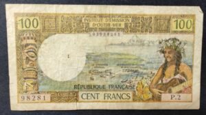 nouvelle calédonie 100 francs mention nouméa alphabet x.2 (copie)