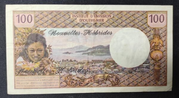 nouvelles hébrides billet de 100 francs 1er signature e.1 de 1972