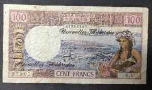 nouvelles hébrides billet de 100 francs t.1 de 1977