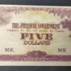 malaisie occupation japonaise billet de 5 dollars 1942 spl