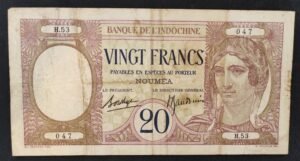 nouvelle calédonie billet de 20 francs au paon 2eme signature (copie)
