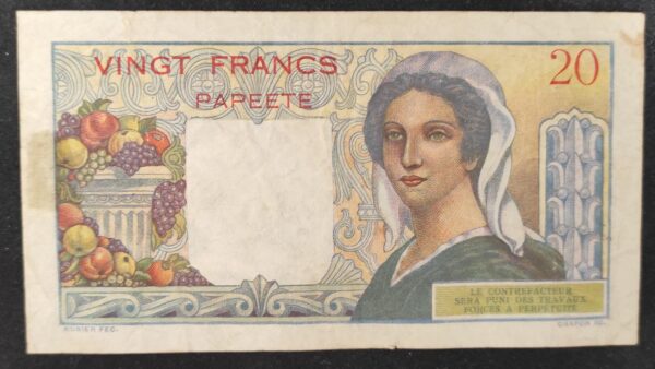 polynésie française 20 francs " papeete " jeune berger banque de l'indochine (copie)