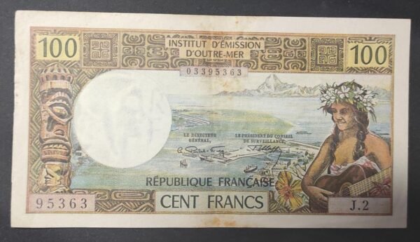 polynesie franc 100 francs mention papeete alphabet j.2