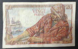 france billet de 20 francs pécheur du 21/05/1942 o.23 ref : f.13/02 france billet de 20 francs pécheur du 21/05/1942 o.23 ref : f.13/02