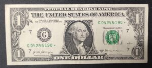 rare usa star note billet de 1 dollar 2017 g (7) chicago il