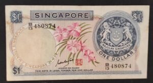 singapour singapor billet de 1 dollar 1967 pick 1 série fleurs singapour singapor billet de 1 dollar 1967 pick 1 série fleurs