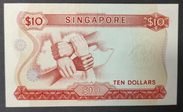 singapour singapor billet de 10 dollars 1973 pick 3 série fleurs