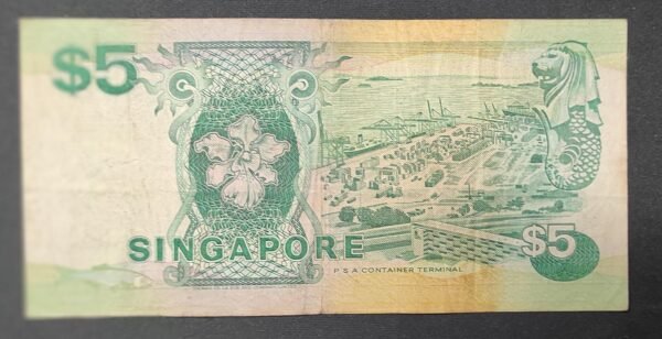 singapour billet de 5 dollars de 1989 pick 19 (copie)
