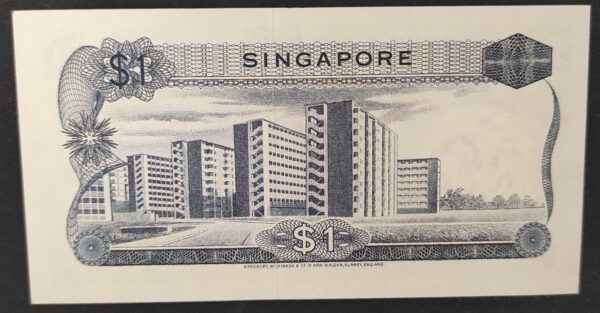 singapour singapor billet de 1 dollar 1967 pick 1 série fleurs