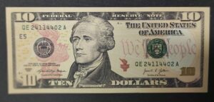 etats unis d'amérique usa billet de 10 dollars 2021 e ( 5 ) richmond virginie neuf !