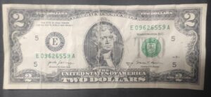etats unis d'amérique usa billet de 2 dollars 2017 e (5) richmond virginie circulé
