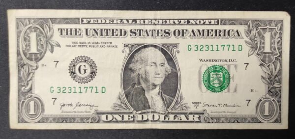 etats unis d'amérique usa billet de 1 dollar 2013 g (7) chicago illinois (copie)