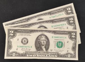 etats unis d'amérique usa 2 dollars 2017 b (2) new york ( ny) circulé très bon etat