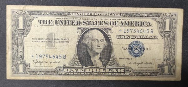 rare usa star note billet de 1 dollar série 1957 sceau bleu ! (copie)