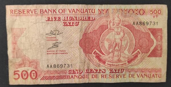 rare vanuatu billet de 500 vatu aa869731 de 1982 1er signature pick 2