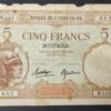nouvelle calédonie billet de 5 francs 1926 banque de l'indochine (copie)