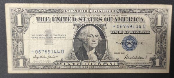 rare usa star note billet de 1 dollar série 1957 sceau bleu ! (copie)
