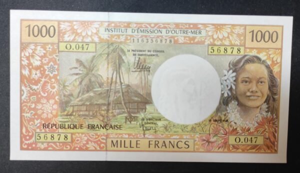 1000 francs ieom nouvelle calédonie polynésie alphabet o.047 ( 2009 )12eme sign