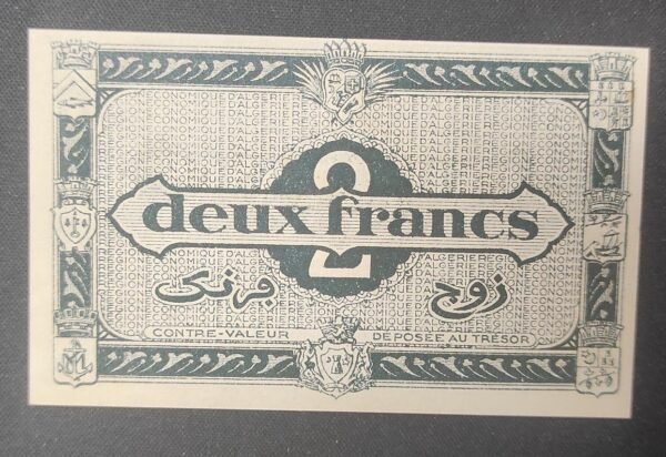 algérie billet de 2 francs région Économique d'algérie du 31 janvier 1944 spl !