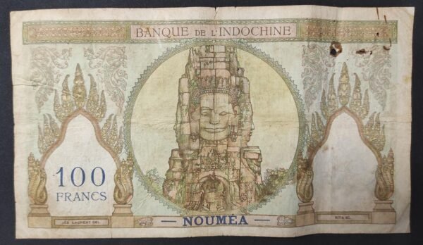 nouvelle calédonie billet de 100 francs ruines d'angkor " noumea " km.415