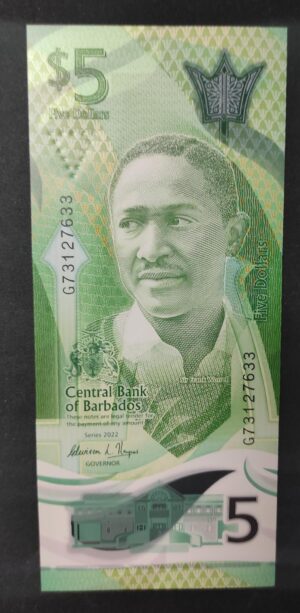 ile barbade billet de 2 dollars de 2022 neuf ( unc ) (copie)