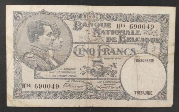 belgique billet de 5 francs du 01/05/1931 pick 97