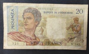 nouvelle calédonie 20 francs " nouméa " jeune berger banque de l'indochine h.185 (copie)