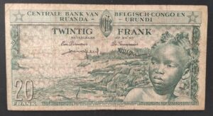 rare congo belge billet de 20 francs du 01/12/1957 pick 31 rare congo belge billet de 20 francs du 01/12/1957 pick 31