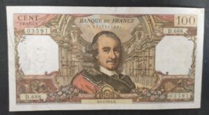 france billet de 100 francs corneille du 04/01/1973 d.688 ref f.65/41 france billet de 100 francs corneille du 04/01/1973 d.688 ref f.65/41