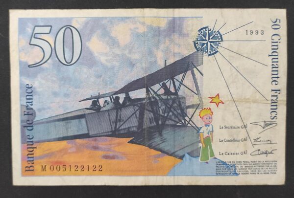 france billet de 50 francs saint exupery 1993 ref : f.72/02