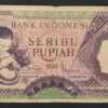indonésie billet de 1000 roupies de 1958 maison traditionnel minangkabau pick 62 (copie)